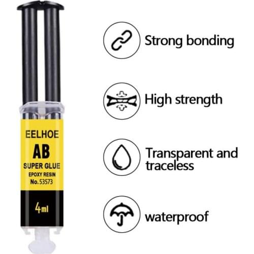 EELHOE AB Strong Glue Home Repair Super Epoxy Resin High Strength Adhesive Glue 4ml/25ml Fast Curing Speed For Car Home DIY