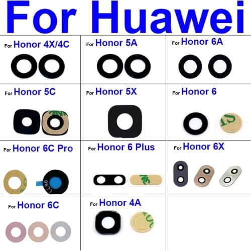 Back Rear Camera Glass Lens For Huawei Honor 4X 4C 4A 5A 5C 5X 6 6A 6C Pro 6X Plus Camera Glass Lens Glass + Sticker Parts