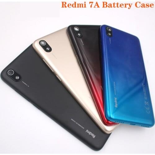 Original Xiaomi Redmi 7A Back battery Housing Back Cover With Camera Len Redmi7A Battery Case with button and logo Repair Parts
