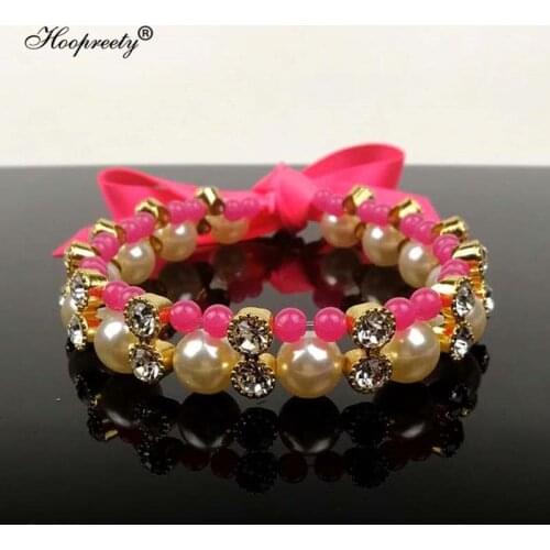 Pet Pearls Necklace Bling Rhinestone Dog Cat Collar Accessories Ribbons Bow Tie for Small Puppy Dogs Chihuahua Yorkie Cats 20E