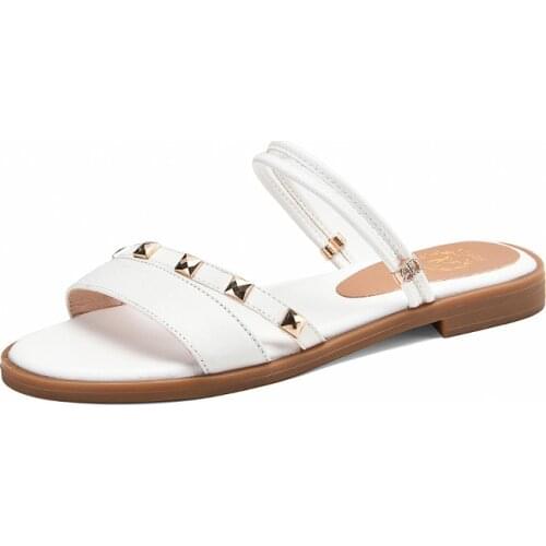 100% genuine leather Women Sandals New Summer ankle strap Sandals Flip Flops size 33-43 Shoes Flat Sandal