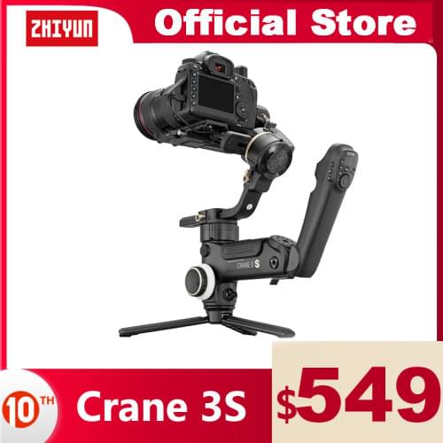 ZHIYUN Official Crane 3S/Crane 3S-E 3-Axis Handheld Stabilizer Extendable Arm payload 6.5KG for DSLR Camera Video Cameras Gimbal