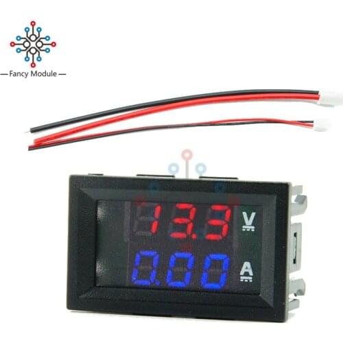 0.28'' Digital Voltmeter Ammeter DC 7-110V 10A Red Blue/Red LED Display Voltage Current Meters Tester Detector