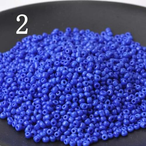 16g 1000pcs 2mm 12/0 Royal Blue Color Opaque Round Loose Spacer Beads Cezch Glass Seed Beads Jewelry Making DIY Garment Bead