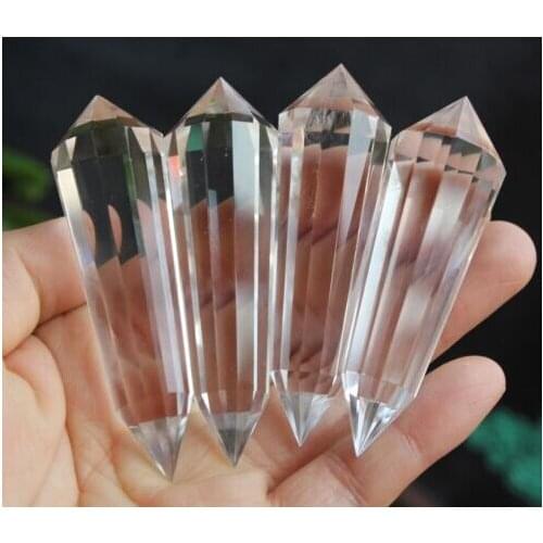 4 Pcs VOGEL Style Natural Clear QUARTZ CRYSTAL 12 sided DT Wand POINT