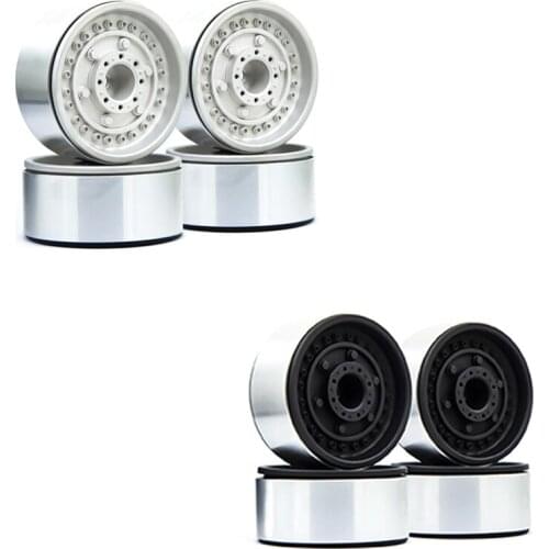 4Pcs Metal 1.9 Beadlock Wheels Rims for 1/10 RC Crawler Axial SCX10 SCX10 II 90046 AXI03007 Traxxas TRX4 D90