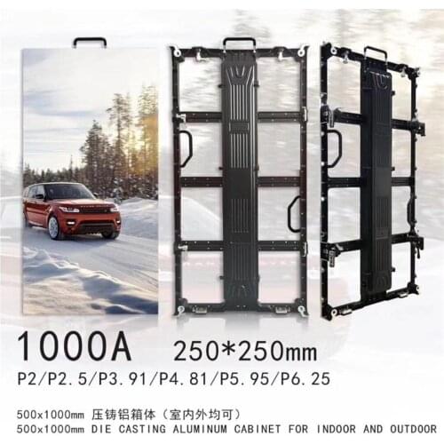 500x1000/500*500mm indoor/outdoor Empty die casting aluminum cabinet P3.91 P4.81 Empty led board led matrix for business