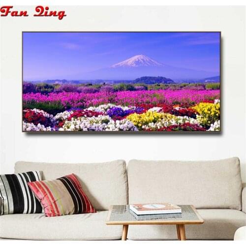 5D DIY Diamond Painting Mount Fuji scenery pictures Of Rhinestones Full Round Diamond Embroidery Sale home decoration art