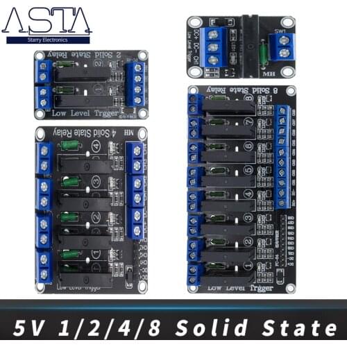 5V 1 2 4 8 Channel SSR G3MB-202P Solid State Relay Module 240V 2A Output with Resistive Fuse Diy Kit For ARDUINO