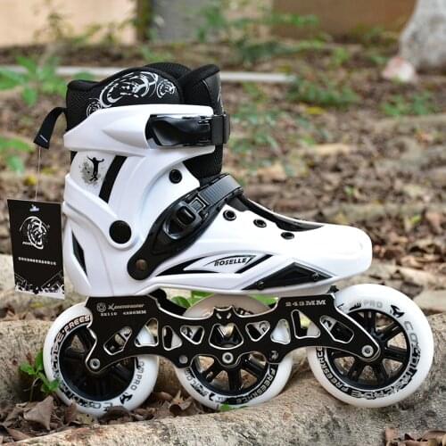 Big roller skates mens adult speed skating roller skates university racing three-wheel skates adult roller skates flat shoes