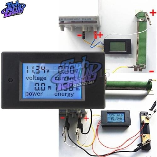 DC 6.5-100V LCD Display Digital Current Voltage Power Energy Meter Multimeter 0-100A Ammeter Voltmeter