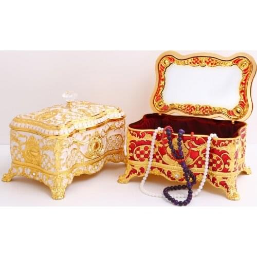 Europe large capacity metal jewelry box metal storage boxes makeup organizer storage organizer for girl gifts Z149