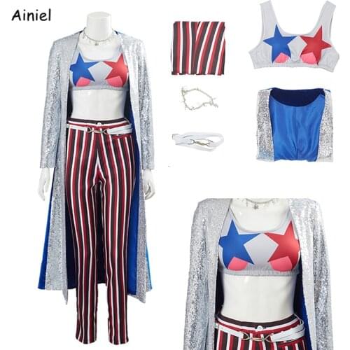 Birds of Prey Cosplay Costume Necklace Coat Pants 4 Pieces Suits Halloween Costumes For Women Outfit