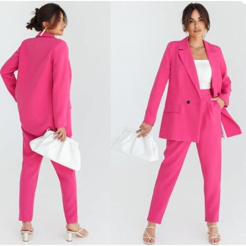 Fuchsia Suits for Women Blazer+Short Pants for Work Pantsuit for Wedding Party Business Custom Made
