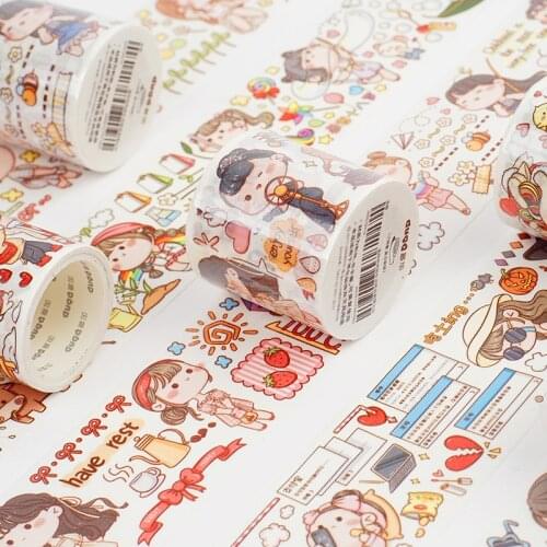 Colorful Painting Life Japanese Paper Washi Tape DIY Decorative Masking Tape Stationery Sticker for Scrapbooking & Phone Deco