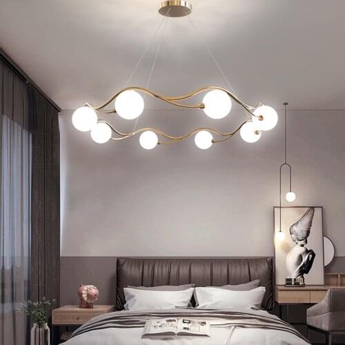Modern Round Wave shape Chandelier Lighting LED Lamp Chandeliers Living Room Bedroom Study Kitchen Gold Round Crystal Ring Light
