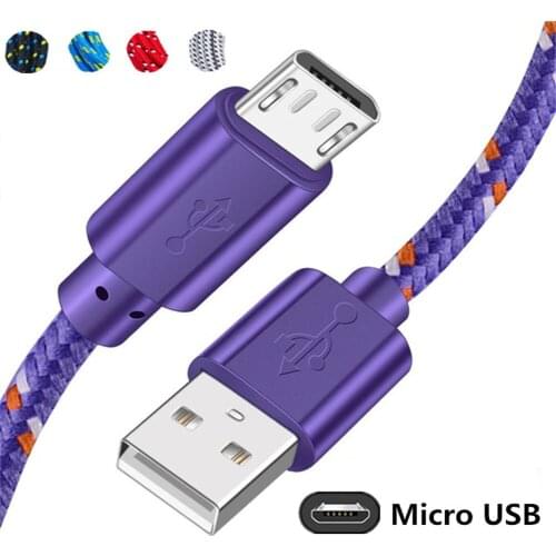 Nylon Braided Micro USB Cable 1m Data Cord Mobile Phone Cables USB Charger Cable For Samsung S7 HTC LG Huawei Xiaomi Android