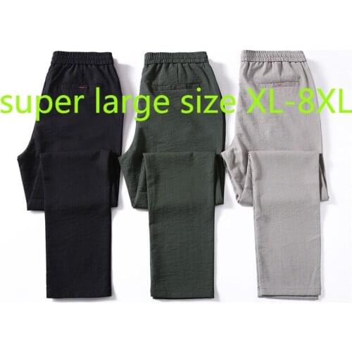 New Arrival Super Large Mens Summer Casual Full Length Mens Pants Fashions Men Plus Size XL 2XL 3XL 4XL 5XL 6XL 7XL 8XL
