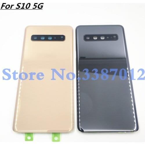 Original Back Battery Cover for Samsung Galaxy S10 G977 G977F 5G version Rear Door Housing Glass Panel Part+Camera lens