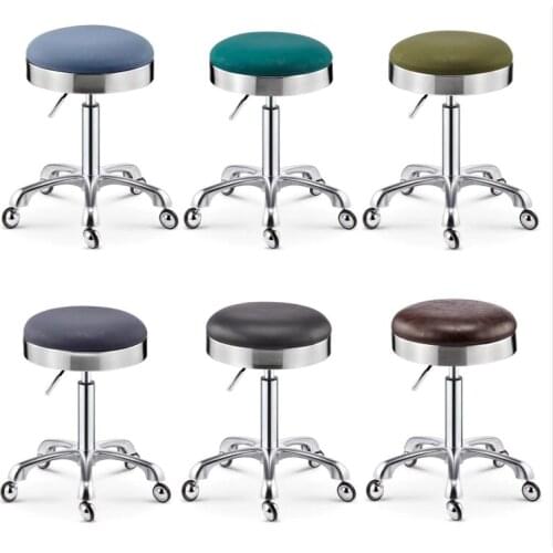Hairdresser stool stainless steel rotating lift pulley beauty stool work bench makeup hair salon nail stool