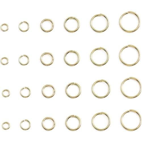 Wholesale 3 4 5 6 7 8mm 100pcs/lot 18k Gold Plated Jump Rings Split Rings Connectors For DIY Jewelry Making Findings Accessories