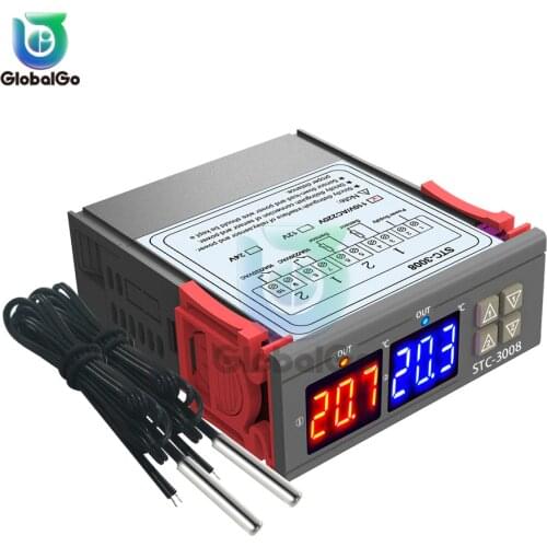 STC-3008 STC 3008 AC110V-220V Digital Temperature Controller LED Display Thermostat With Heating/Cooling Control Instrument