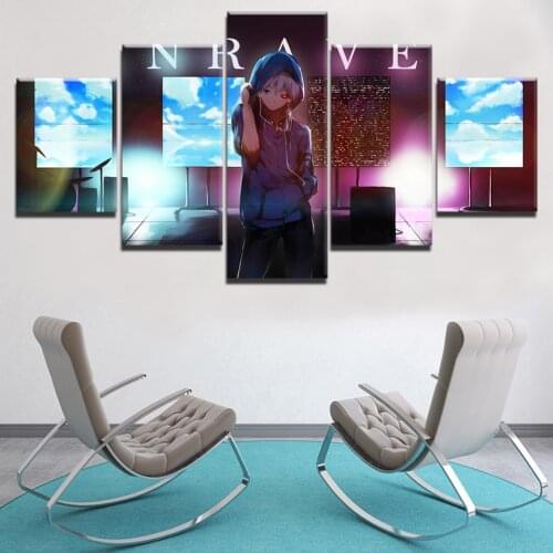Wall Artwork Modular 5 Pieces Painting Kenji Tokyo Animation Picture Hd Prints Home Poster Canvas Living Room Decoration Frame