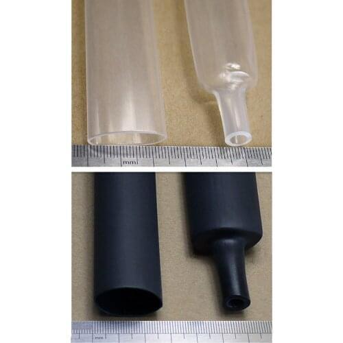 32MM Diameter Adhesive Lined 4:1 Heat Shrink Tubing Dual-wall Waterproof ROHS Black/Clear