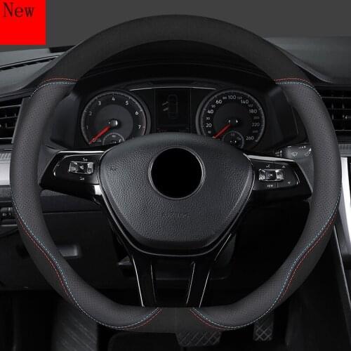 Universal Anti-skid and Comfortable Leather Steering Wheel Cover 37\38cm All Models for Volkswagen Car Accessories