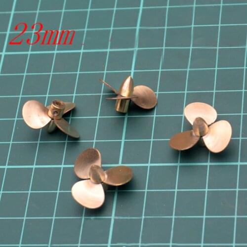 23mm Copper 3-blades Propeller Paddle Hole Dia. 2mm CW CCW Props for RC Model Boat DIY Accessories Spare Parts