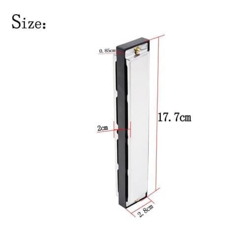 24 Holes Mouth Organ Tone Harmonica Musical Instrument Family Toys w/ Case