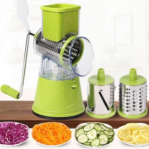 3 in 1 Manual Vegetable Cutter Slicer Kitchen Accessories Multifunctional Round Mandoline Slicer Potato Cheese Kitchen Gadgets