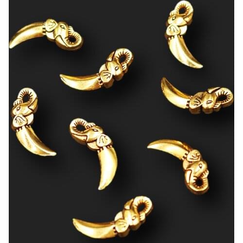 30pcs Antique Gold Color 3D Ivory Pendant Retro Bracelet Earrings Metal Accessories DIY Charm Jewelry Crafts Making P691