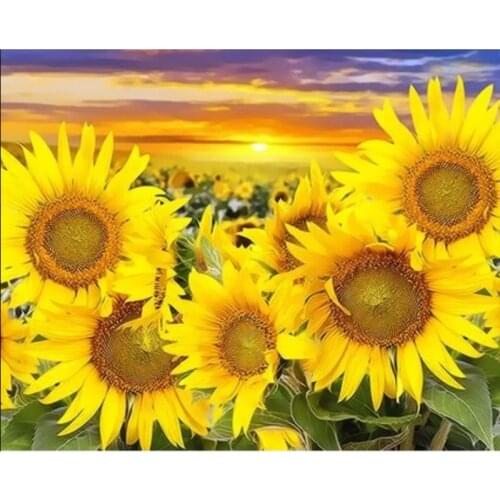 40x50cm Frame DIY Painting By Numbers Kits Sunflowers Abstract Modern Home Wall Art Picture Flowers Paint By Numbers