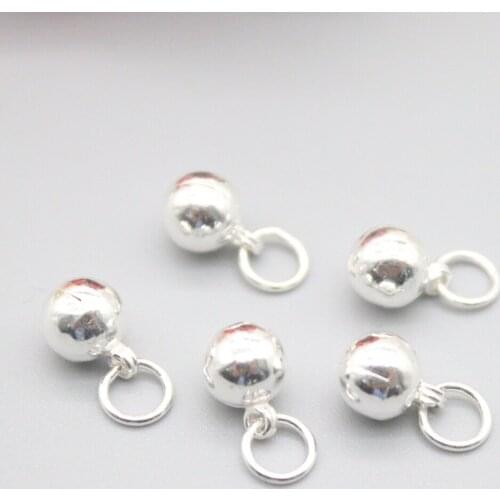 5pcs S999 Pure Silver Bell Retro 3D Hard Real Silver Blessing Lucky Beads 5mm 7mm 8mm Red Rope Womens Bracelet Accessories