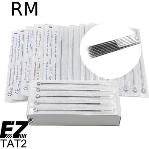 50 PCS Mixed Lot 5/7/9/11/13 RM Disposable Sterile Standard Tattoo Needles Round Magnum for Machine Grips Tips Supply