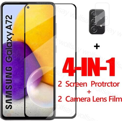 9H Full Glue Glass For Samsung Galaxy A72 Screen Protector Tempered Glass For Samsung A72 Protective Phone Film For Samsung A72