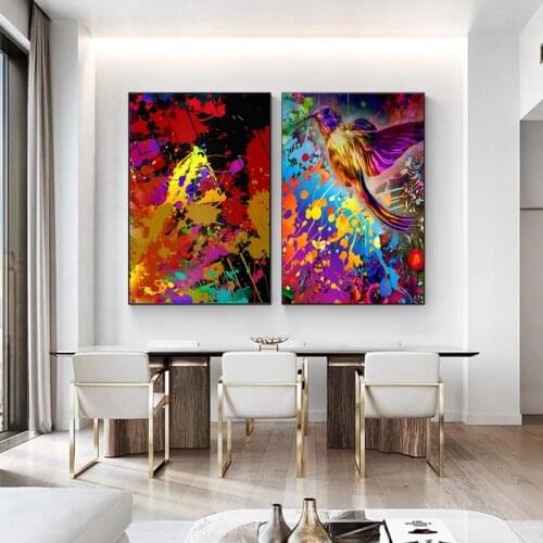 Abstract Personality Color Bird Street Graffiti Art Poster Paint Wall Canvas Print Making Mural Modern Living Room Decor Picture