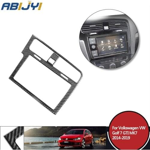 2Pcs Car Styling Carbon Fiber GPS Navigation Panel Cover Trim Car Sticker For Volkswagen VW Golf 7 GTI MK7 2014-2019