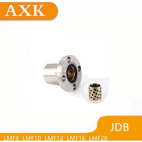 AXK Free Shipping 1pcs Jdb Solid Embedded Graphite Self-lubricating Oil Bearing Copper Sheath Lmf8 Lmf10 Lmf12 Lmf16 Lmf20