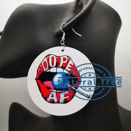 Free Shipping! Dope AF Wooden Earrings