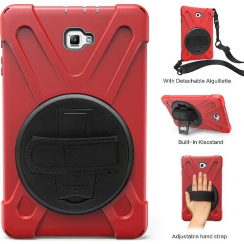 Case for Samsung Galaxy Tab A 10.1 Inch T580 T585 Rugged PC+Silicon Shockproof Tablet Shell Hard 360 Swivel Stand Cover+pen