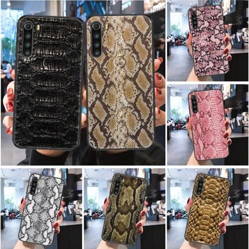 Girl boss Snake crocodile skin Phone case For Xiaomi Redmi Note 7 7A 8 8T 9 9A 9S 10 K30 Pro Ultra Frosted black soft bumper