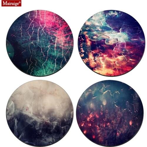 Black Mouse Pad Small Colour Texture Abstract Visual ArtsPattern Game Computer Pads Round Mousepad DIY Custom Desk Pad 20x20cm