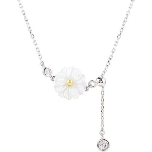 High Quality Daisy Crystal Short Choker Elegant Silver Color Clavicle Chain Necklace for Womens Wedding Jewelry Gifts