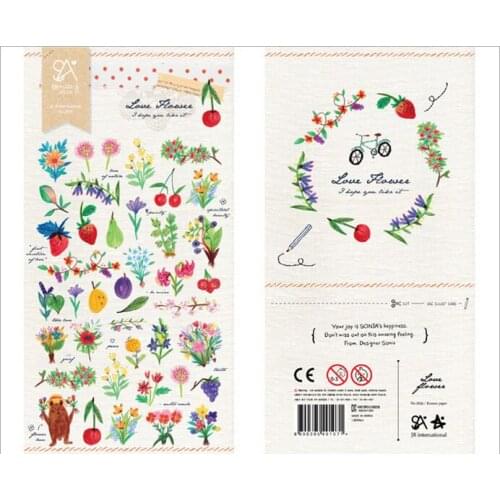 Blossoming Season Flower Plants Decoration Diary Stickers DIY Album Mobile Phone Scrapbooking PVC Stationery Stickers
