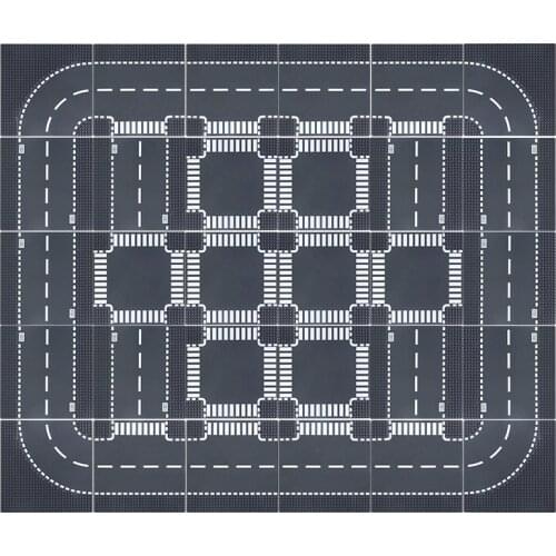 Assemble Small Particles Building Blocks Toy Base Compatible for DIY City Highway Street Scene Toys for Children Early Education