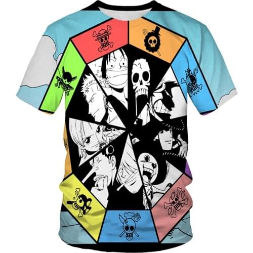 Cartoon Anime One Piece 2021 T-shirt Men 3D Printing Fashion Men and Women T-shirt Soft Texture Casual Fashion Men