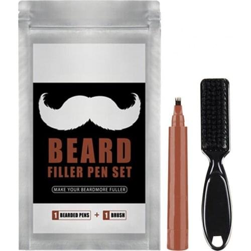 Beard Filling Pen Use Easily Multi-purpose Natural 4 Tip Beard Filler Pen Kit for Makeup Micro-Fork Tip Beard Filler Pen