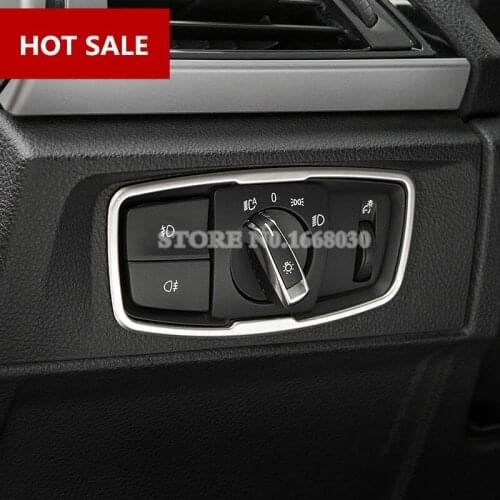 Stainless steel Interior Headlight Switch Cover Trim 1pcs For BMW 1 Series F20 F21 2012-2019 Car Accessories Car Trim Car Trim